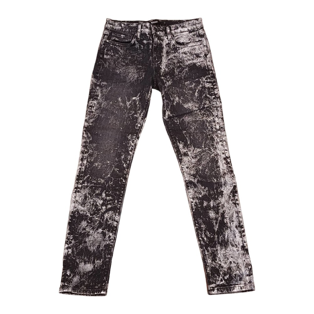 Hudson Black and Silver Nico Super Skinny Jeans Size 26